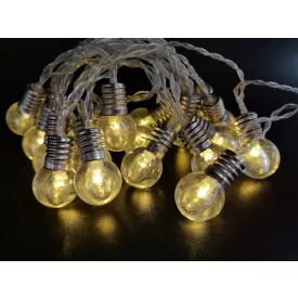   20 LED-es napelemes meleg fehér gömb fényfüzér GardenMeister GM3018