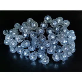   100 LED-es napelemes hideg fehér gömb alakú fényfüzér GardenMeister GM 3022