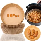 Air fryer sütőpapír kerek - 16cm - 50db - 2,5-5L forró levegős fritőzbe, 16×4,5 cm pl. HM 6932 HM6932 HM6931 HM 6931